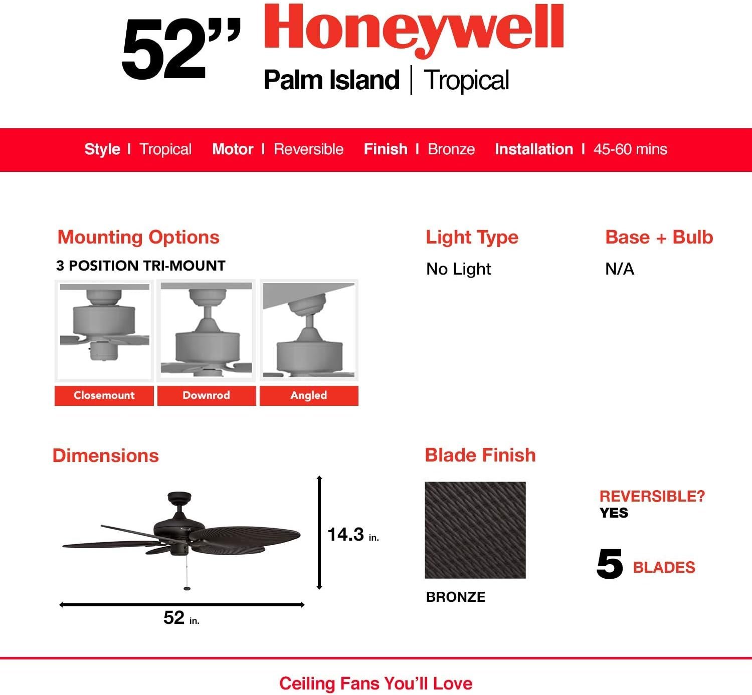 Honeywell Palm Island Ceiling Fan Review
