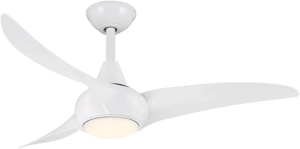 MINKA-AIRE F845-WH Light Wave 44 Ceiling Fan with LED Light and Remote Control in White Finish